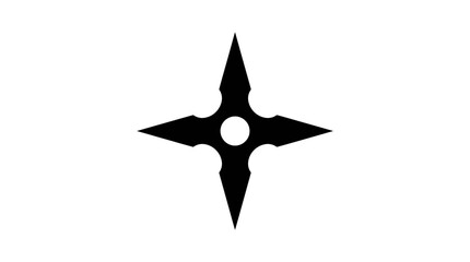 Black shuriken silhouette against a white background a traditional ninja weapon © Rb Studio