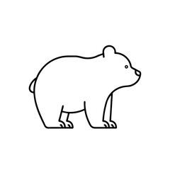 Obraz premium Cute standing bear line art vector icon