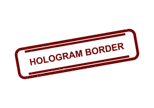 Red hologram border stamp with text illustration