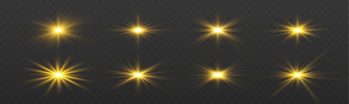 Glowing star explosion creates a vivid burst of radiant energy. Bright rays and sparkling particles add shine and depth. Isolated transparent PNG effect.