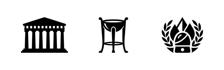 Ancient Roman and Greek Civilization Vector Icons © Lili
