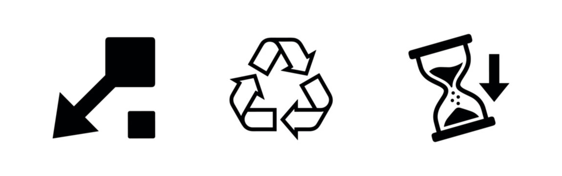 Eco recycling and time management symbols