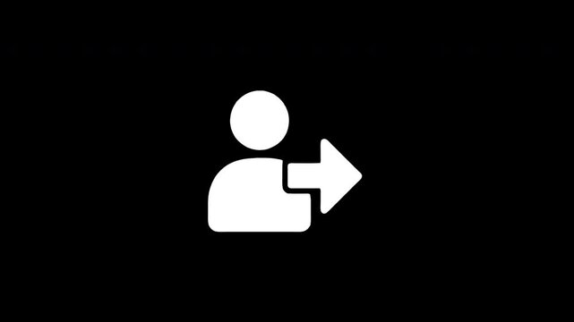 Login user account icon animation on black background