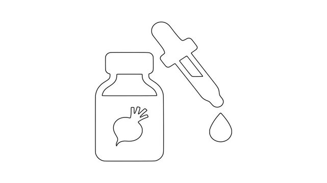 Beetroot jar with dropper icon animation