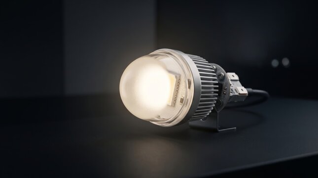 Close Up of Modern LED Light Technology and Energy Efficient Lighting