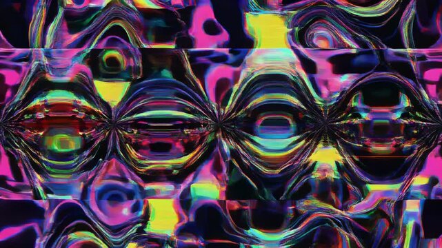 Abstract psychedelic kaleidoscope with vibrant colors and swirling patterns