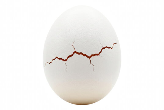White Egg with Large Horizontal Crack