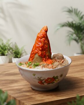 bakso with meatballs Indonesian traditional food