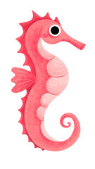 Sea horse illustration. Hand-painted watercolor illustration of a Seahorse. © Azkiya Nur Shafrina