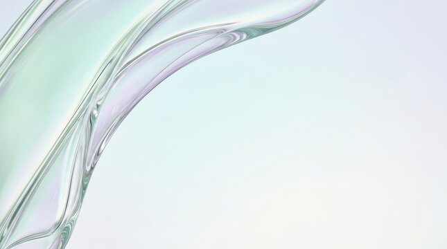 Elegant Translucent Wave with Green Pastel Gradient Background for Modern Design