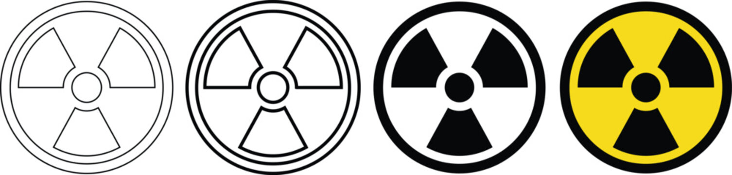 Radiation hazard symbol variations vector