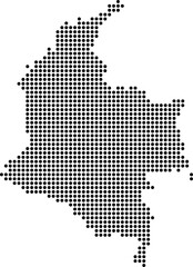 Obraz premium Colombia dotted map with circular dot pattern, abstract vector geographic silhouette on blue background