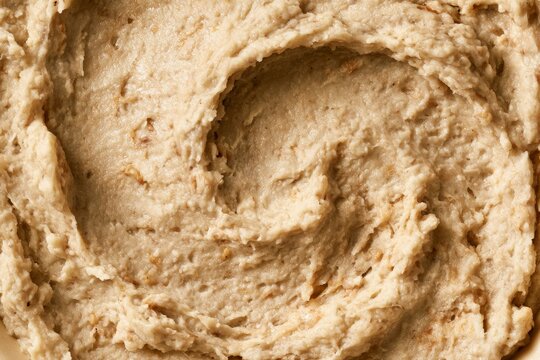 Creamy texture of mashed food in a bowl