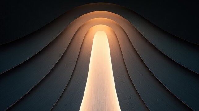 Abstract Tunnel with Glowing Light at the End.