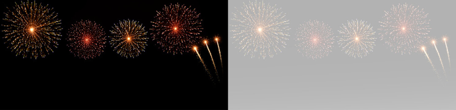 firework blooms with soft glowing sparks and delicate festive colors for elegant celebrations overlay