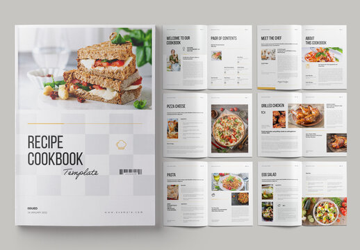 Modern Cookbook and Recipe Magazine Template
