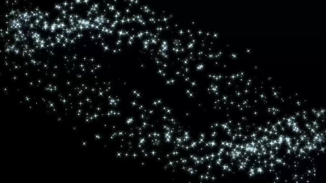 White glitter sparkles line trail with magic dust, pixie star particles, twinkling fairy shimmer, glowing christmas sparkle motion, cinematic overlay on black background 4k