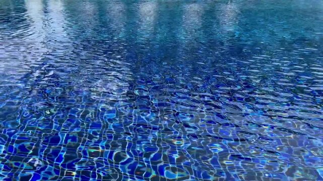 Blue water in the swimming pool