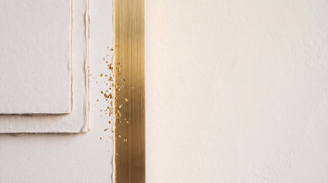 Minimalist Luxury Background with Brushed Gold and Textured Paper