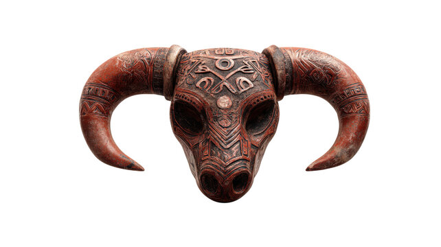 Tribal bull skull mask dark ornate ritual decoration