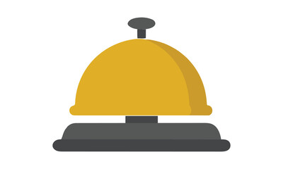 Fototapeta premium Simple illustration of a golden hotel service bell on a dark gray base