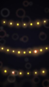 String lights with blurred background. 2d animation