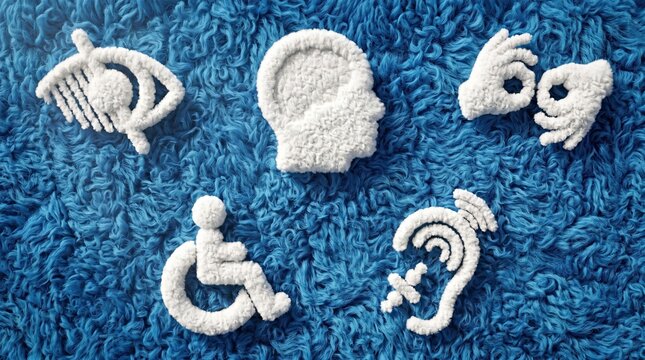 Disabled, Disability Signs, Icons are Visual Presentation. 
