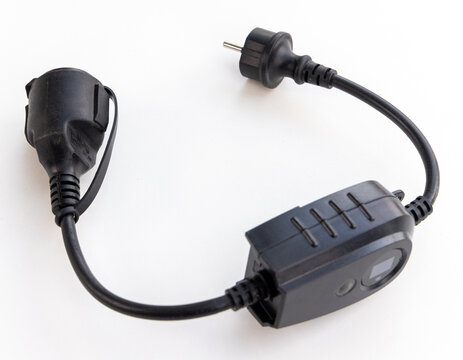 Black Outdoor Smart Plug with Inline Timer and European Sockets