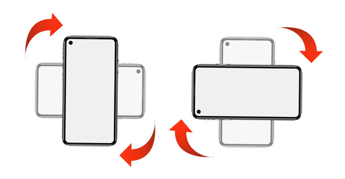 Rotate smartphone. Rotate Mobile phone. Device rotation symbol. Vector illustration