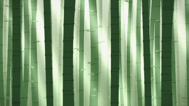 Bamboo forest vertical lines in shades of green. 2d animation