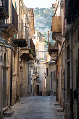 Fototapeta premium Modica, Italy; 1st August 2026: Modica Sicily Baroque Town Architecture with narrow streets and a beautiful old town.