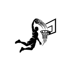 Basketball player jumping for dunk © hanif_herm