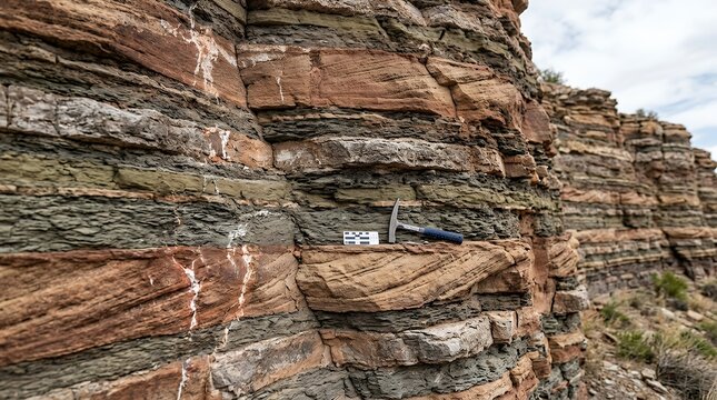 Stratified Geological Rock Formations Detailed Texture of Ancient Earth Layers for Science Research Background geology rock layers stratification earth history stone texture ancient formation