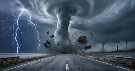 Fototapeta premium Destructive Powerful Tornado