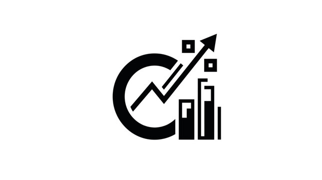 Modern logo design featuring upward arrow and bar chart elements