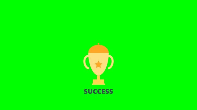 Financial Success Trophy on Green Screen