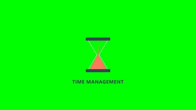 Time Management Hourglass on Green Screen
