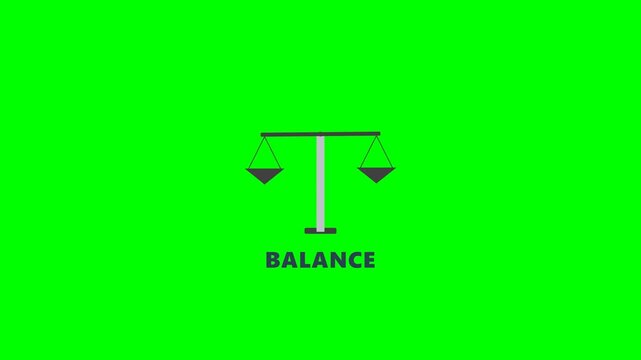Financial Balance Scale on Green Screen