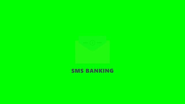 Mobile Banking Envelope on Green Screen