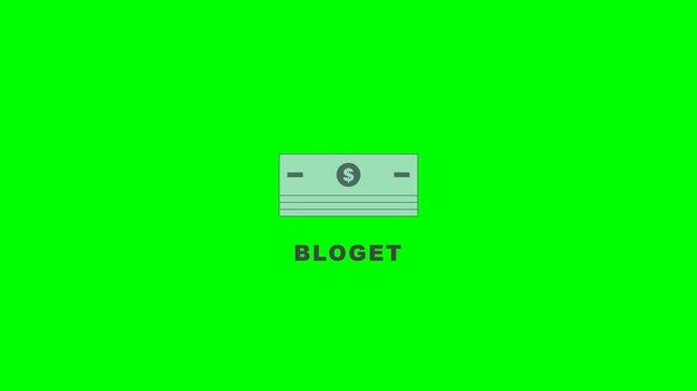 Money Banknote Icon on Green Screen