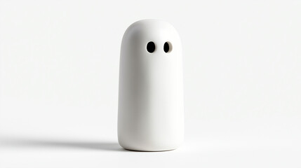 白い陶器で作られた可愛いお化けのハロウィンの置物 © izzyU