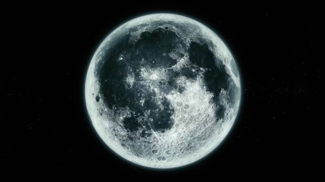 Detailed full moon against a dark black sky, showing craters and bright surface texture.