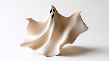 白い陶器で作られた可愛いお化けのハロウィンの置物 © izzyU
