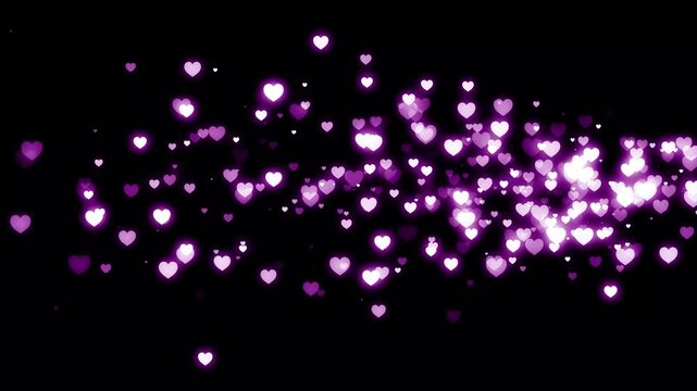 Romantic glitter heart particle trail with pink sparkles, glowing light streaks, valentine&rsquo;s day bokeh, dreamy love overlay, wedding motion background, seamless loop 4k