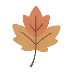 Fototapeta premium PNG Autumn leaf illustration transparent background.