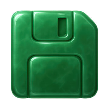 PNG Green glossy floppy disk icon.