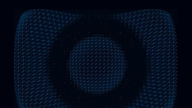 Abstract Cyber Digital Wireframe Globe Grid Sphere Dynamic Motion 4K Motion Video