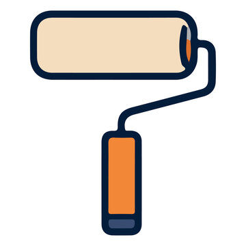 Paint roller tool or wall painting equipment vector illustration