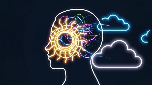 Abstract Brainstorming Concept Tangled Thoughts Forming Ideas Silhouette