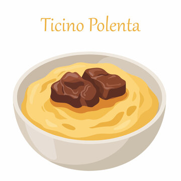 Traditional Ticino Polenta With Meat